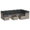 vidaXL Set sof&aacute;s jard&iacute;n 10 pzas con cojines rat&aacute;n sint&eacute;tico gris claro