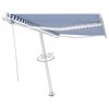vidaXL Toldo autom&aacute;tico LED sensor de viento azul y blanco 300x250 cm