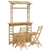 vidaXL Mesa de bar y taburetes para exterior 3 uds. Natural Bamb&uacute;