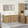 vidaXL Juego de muebles ba&ntilde;o 3 piezas madera ingenier&iacute;a roble artisan
