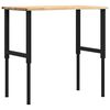 vidaXL Banco de trabajo madera maciza de roble 100x60x(71,5-98) cm