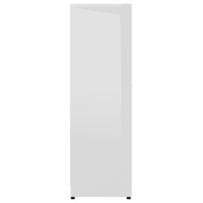 vidaXL Armario de baño madera contrachapada blanco brillo 30x30x95 cm