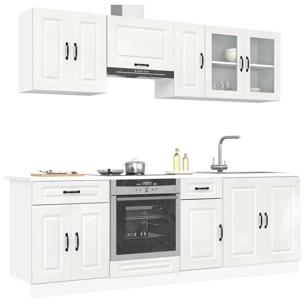 vidaXL Mueble cocina Kalmar blanco de alto brillo 8 pzas