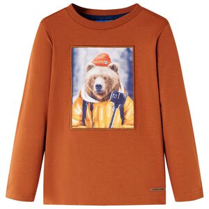 Camiseta infantil de manga larga naranja tostado 116