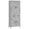 vidaXL Aparador alto madera contrachapada gris hormig&oacute;n 69,5x34x180 cm
