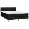 vidaXL Cama box spring con colch&oacute;n tela negro 140x190 cm