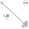 vidaXL Anclajes de tierra 10 uds metal galvanizado 10x60 cm