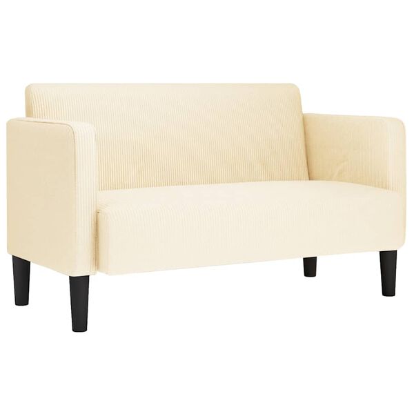 vidaXL Sof&aacute; Loveseat color crema 109 cm tejido de pana