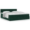vidaXL Estructura de cama otomana con colch&oacute;n verde oscuro 160x200 cm