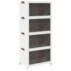 vidaXL Caja de almacenaje apilable con ruedas 4niveles 75L