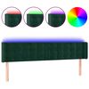 vidaXL Cabecero con LED de terciopelo verde oscuro 203x16x78/88 cm