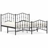 vidaXL Estructura cama sin colch&oacute;n con estribo metal negro 183x213 cm