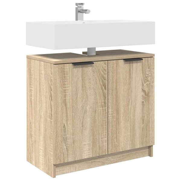 vidaXL Gabinete de Ba&ntilde;o con puerta Roble Sonoma 64,5 x 33,5 x 59 cm