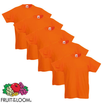 Fruit of the Loom Camiseta infantil original 5 uds naranja talla 128