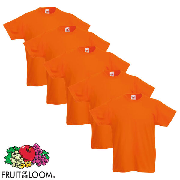 Fruit of the Loom Camiseta infantil original 5 uds naranja talla 128