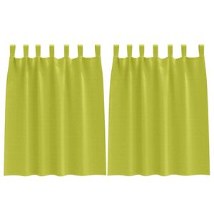 vidaXL Cortinas Opacas con Anillas 2 uds. Verde 140 x 140 cm Poli&eacute;ster