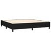 vidaXL Cama box spring colch&oacute;n y luces LED tela negro 200x200 cm