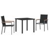 vidaXL Conjunto de Comedor de Jardín 5 pcs Negro Textileno y acero