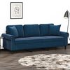 vidaXL Sof&aacute; 3 plazas almohadas y cojines terciopelo azul 180 cm