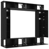 vidaXL Conjunto de mueble de TV 8 pcs Roble Negro Madera de ingenier&iacute;a