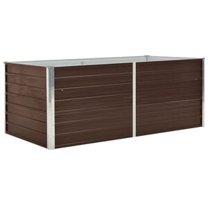 vidaXL Jardinera elevada de acero galvanizado marr&oacute;n 160x80x45 cm
