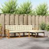 vidaXL Conjunto de sof&aacute;s de exterior con coj&iacute;n 4 pcs Natural y Crema