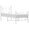 vidaXL Estructura cama sin colch&oacute;n con estribo metal blanco 80x200 cm
