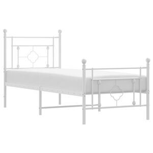 vidaXL Estructura cama sin colch&oacute;n con estribo metal blanco 80x200 cm