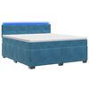 vidaXL Cama con Base Tapizada, Colch&oacute;n y Luz LED Azul 160 x 200 cm