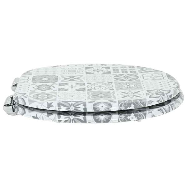 vidaXL Asiento de inodoro de cierre suave Porcelana azul y blanca