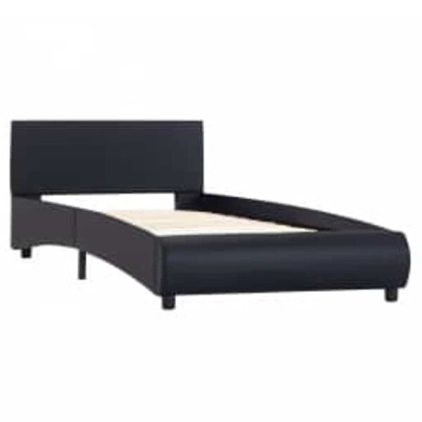 vidaXL Estructura de cama con LED cuero sint&eacute;tico negro 100x200 cm