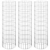 vidaXL Arriate gaviones circular 3 uds acero galvanizado &Oslash;30x100 cm