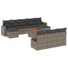 vidaXL Set de sof&aacute;s de jard&iacute;n 11 pzas y cojines rat&aacute;n sint&eacute;tico gris