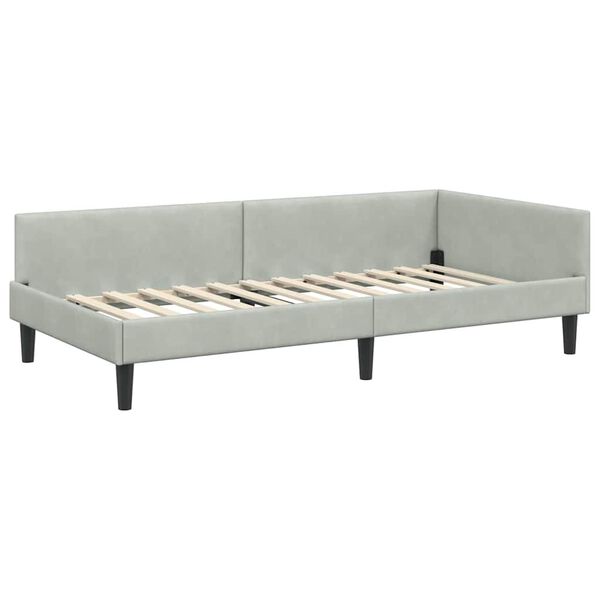 vidaXL Estructura de cama en esquina Gris Claro 90 cm x 200 cm