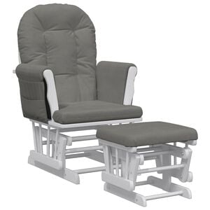 vidaXL Sill&oacute;n de lactancia con taburete tela gris oscuro