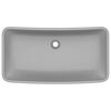 vidaXL Lavabo de lujo de cer&aacute;mica rectangular gris claro mate 71x38 cm