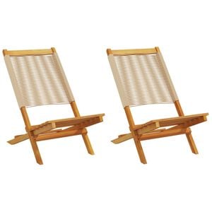 vidaXL Sillas de jard&iacute;n 2 uds madera maciza acacia polipropileno beige