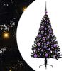 vidaXL Árbol de Navidad Artificial Preiluminado Negro 120 cm PVC