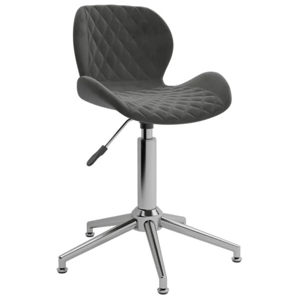 vidaXL Silla de oficina giratoria de terciopelo gris oscuro