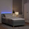 vidaXL Cama Box Spring LED con colch&oacute;n Gris Claro 90 x 190 cm tela