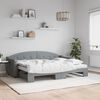vidaXL Sofá cama nido con colchón tela gris claro 80x200 cm