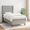 vidaXL Cama box spring con colch&oacute;n tela gris claro 100x200 cm