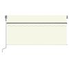 vidaXL Toldo autom&aacute;tico con persiana LED sensor de viento crema 3x2,5m