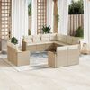 vidaXL Set de sof&aacute;s de jard&iacute;n 11pzas con cojines rat&aacute;n sint&eacute;tico beige