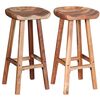 vidaXL Taburetes de barra de cocina 2 unidades madera maciza de acacia