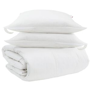 vidaXL Juego de Edred&oacute;n con almohada 3 uds. Pluma de pato