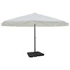vidaXL Sombrilla de jard&iacute;n con base port&aacute;til aluminio blanco