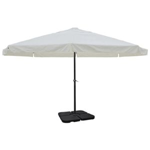vidaXL Sombrilla de jard&iacute;n con base port&aacute;til aluminio blanco