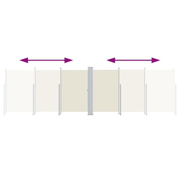 vidaXL Toldo lateral retráctil Crema 600 x 200 cm Metal