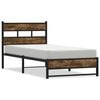 vidaXL Estructura de cama sin colch&oacute;n metal roble ahumado 90x190 cm